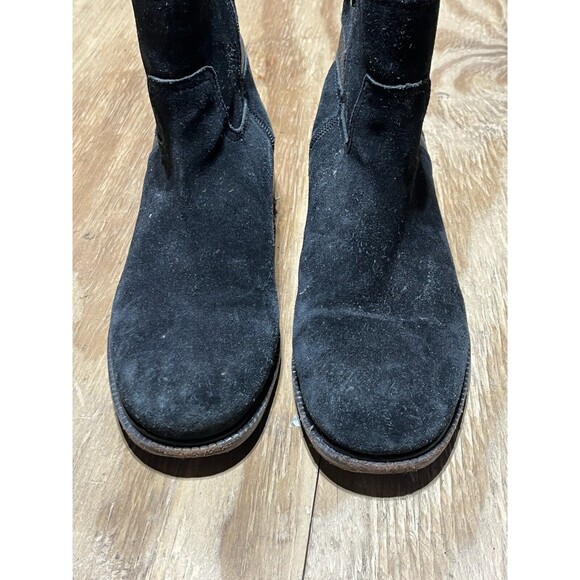 Tory Burch Tory Burch Black Suede 'Alaina' Logo Ankle Boots Women 9M Zip - Picture 8 of 13